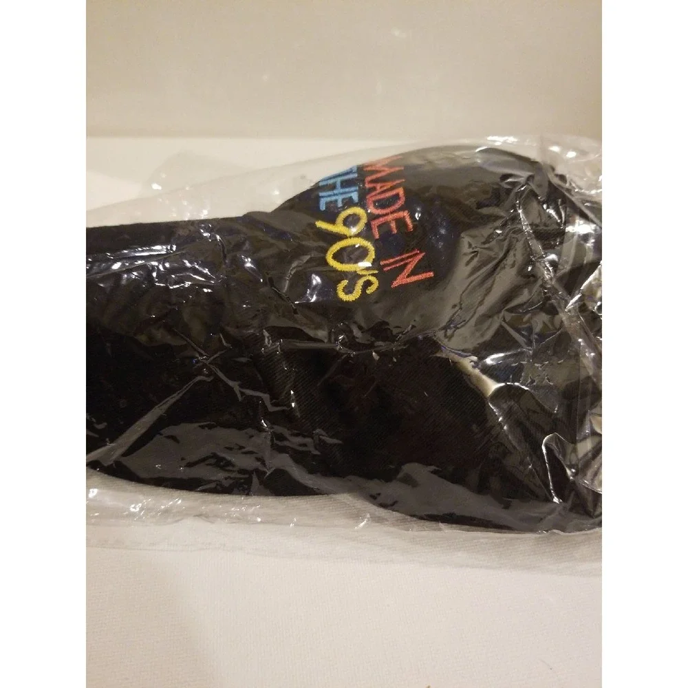 Made In‎ The 90s Black Embroidered Baseball Cap Hat Novelty Costume